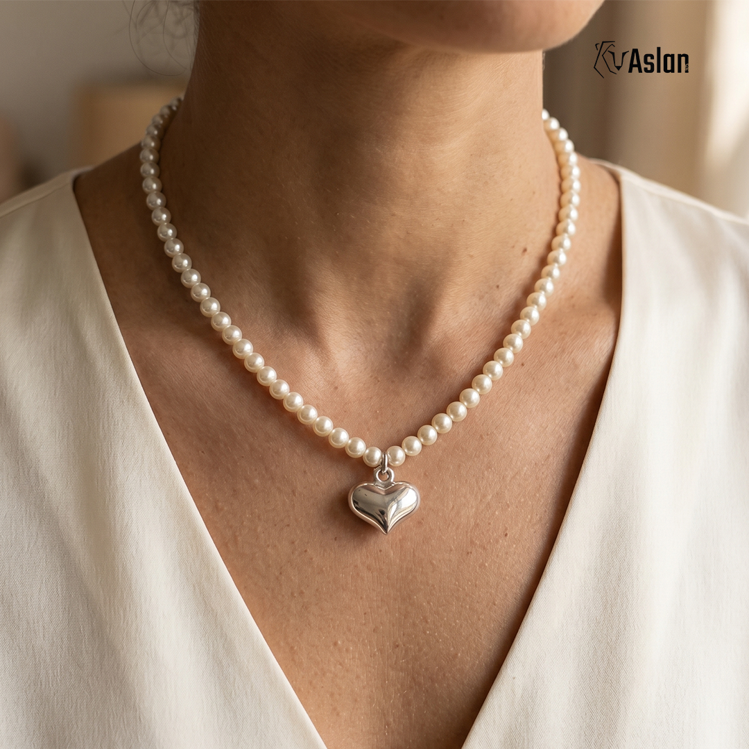 Collar corazón de perla