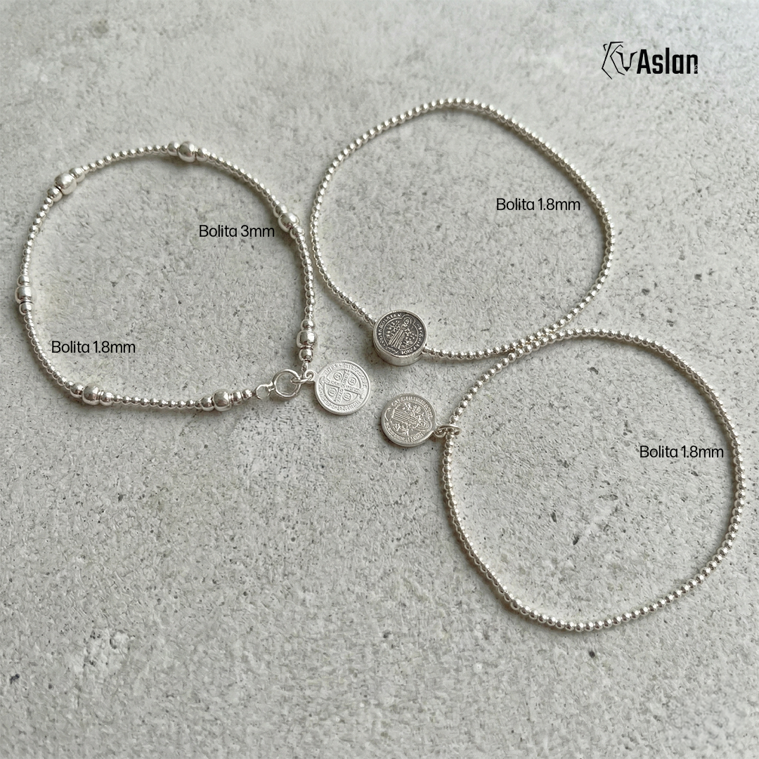 Pack 3 Pulseras San Benito en plata .925