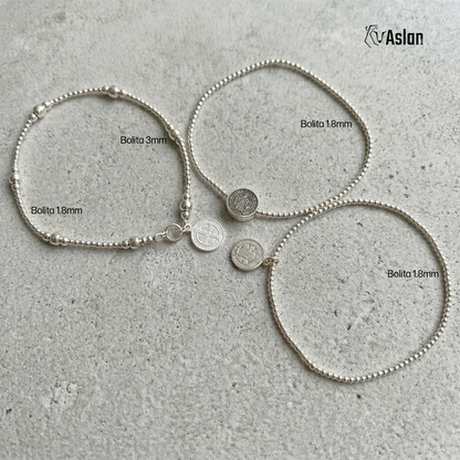 Pack 3 Pulseras San Benito en plata .925