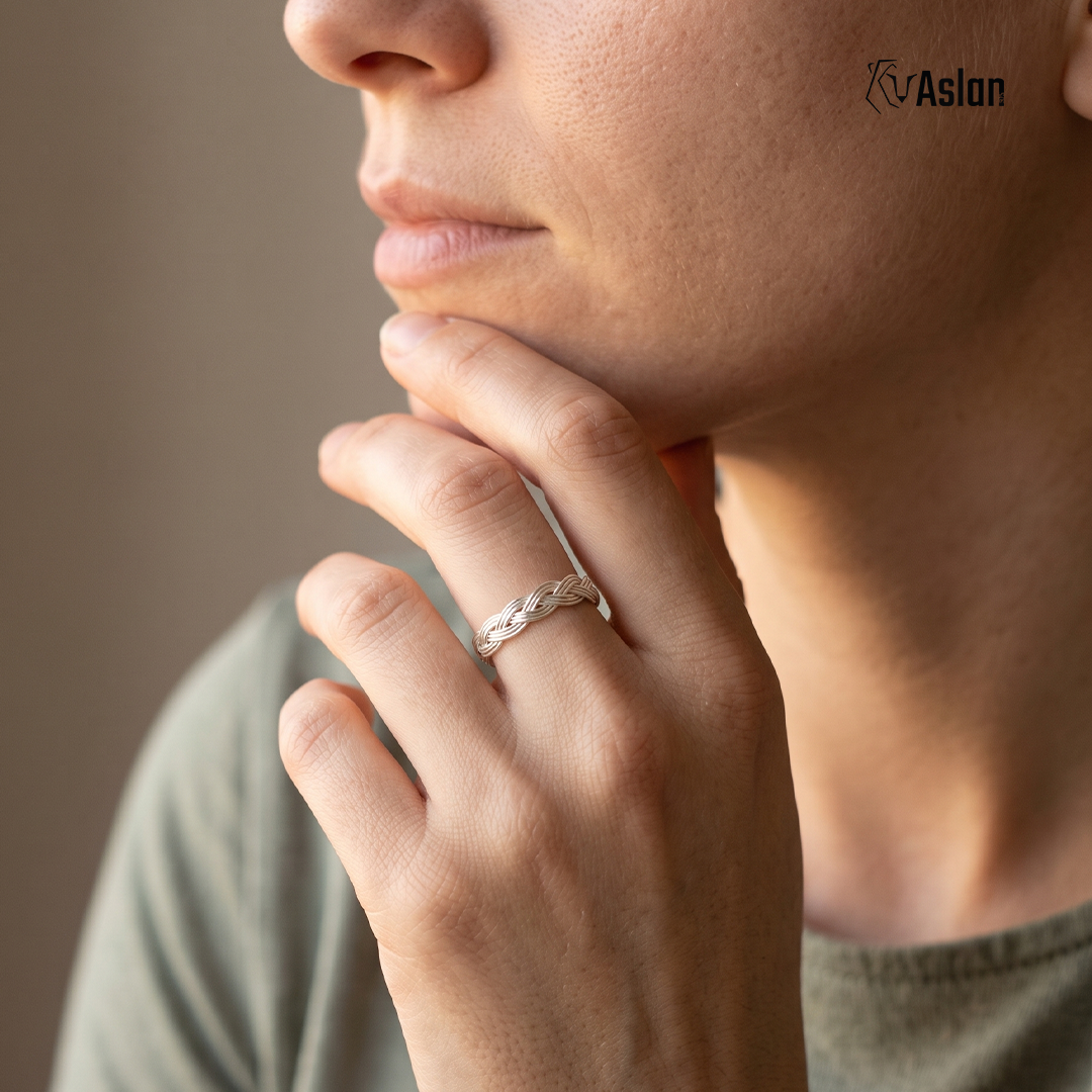 Anillo trama de plata