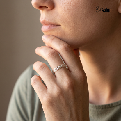 Anillo trama de plata