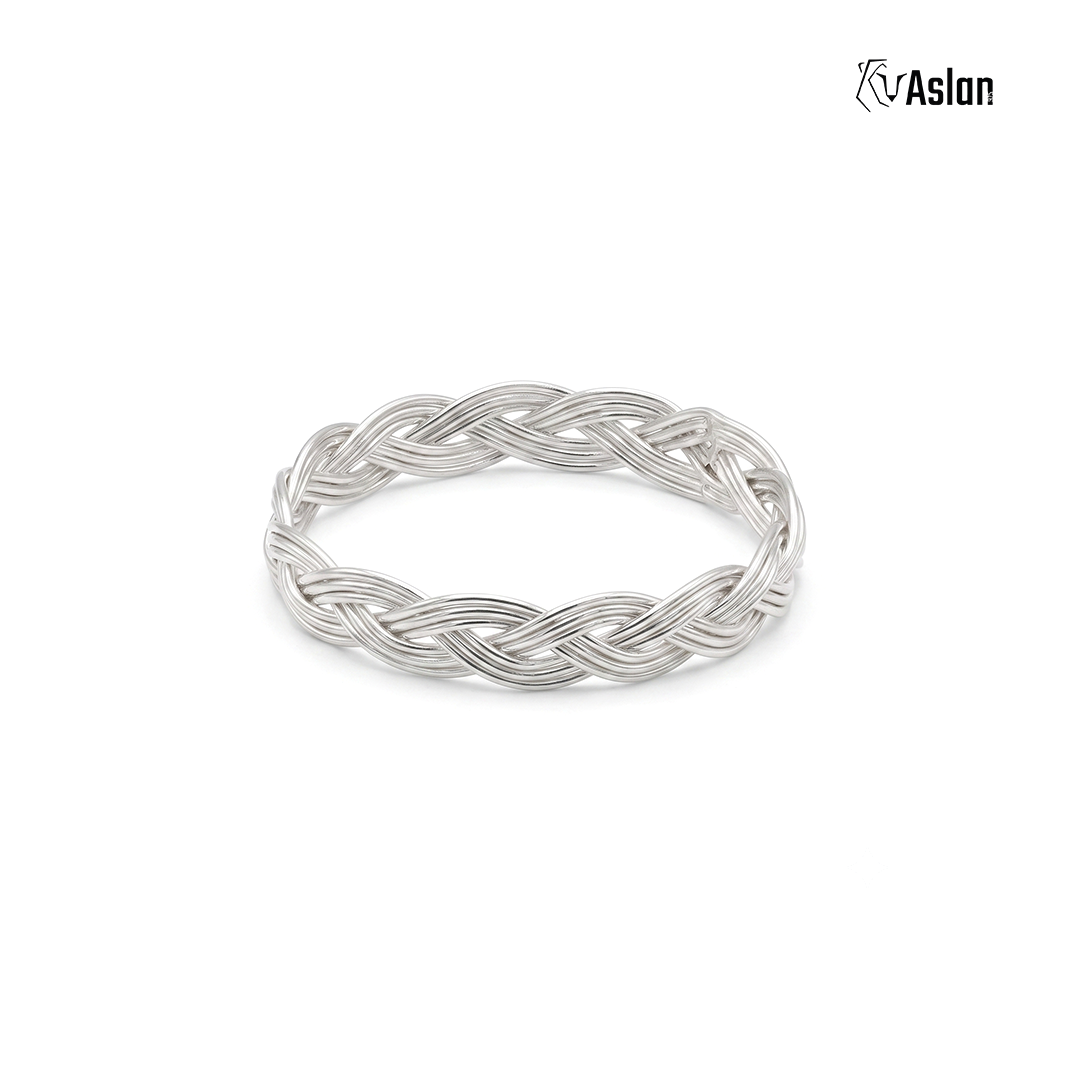 Anillo trama de plata