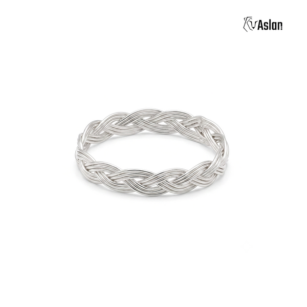 Anillo trama de plata