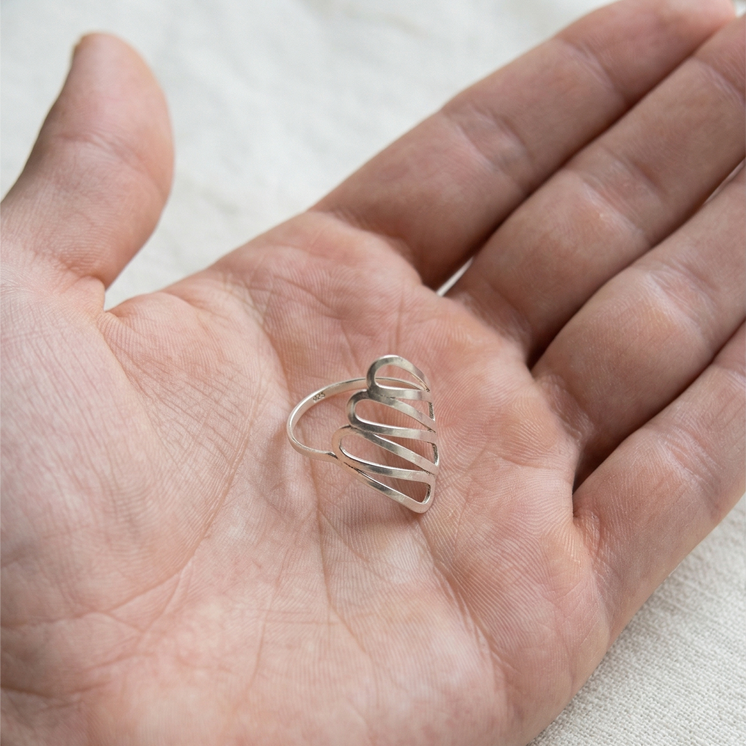 Anillo ondas de plata