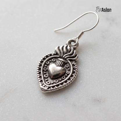 Aretes corazón milagroso