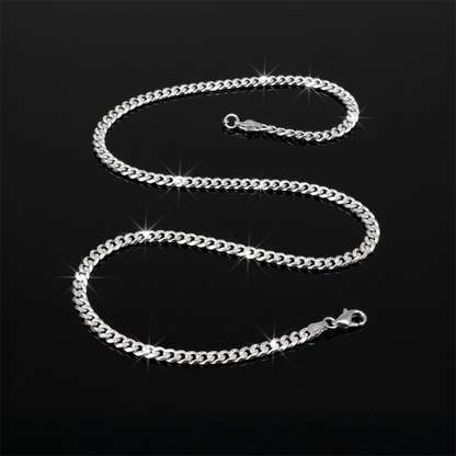 Cadena curb/cubana plata
