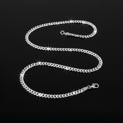 Cadena curb/cubana plata