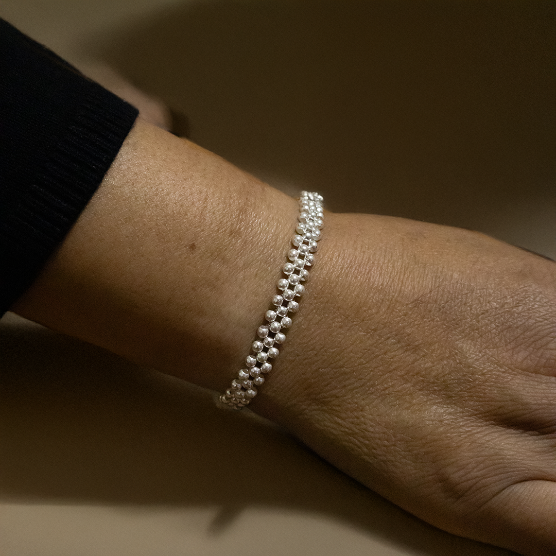 Pulsera tejida de Plata