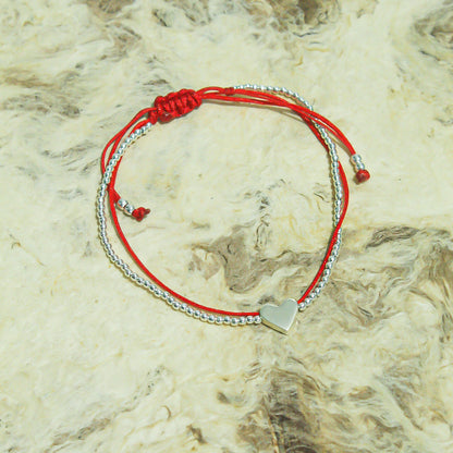 Pulsera de hilo y plata