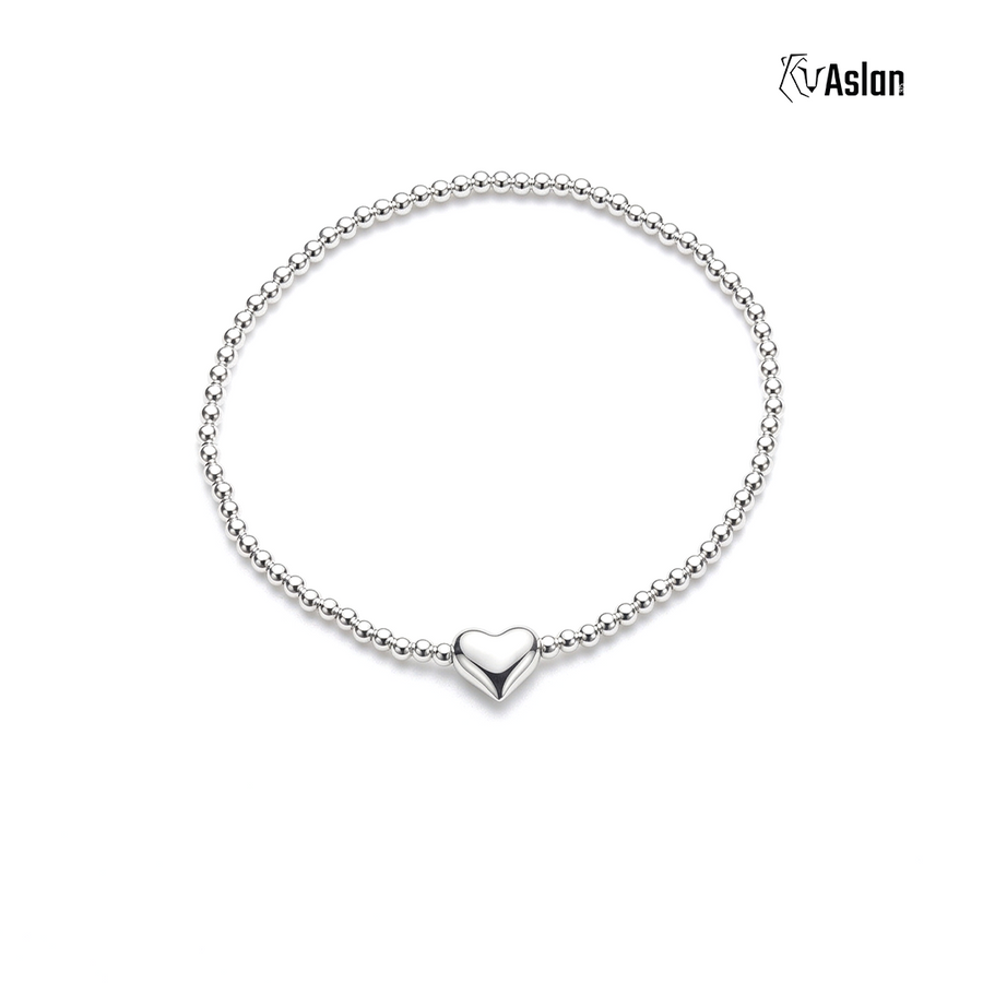 Pulsera corazón en plata .925