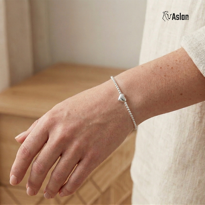 Pulsera corazón en plata .925