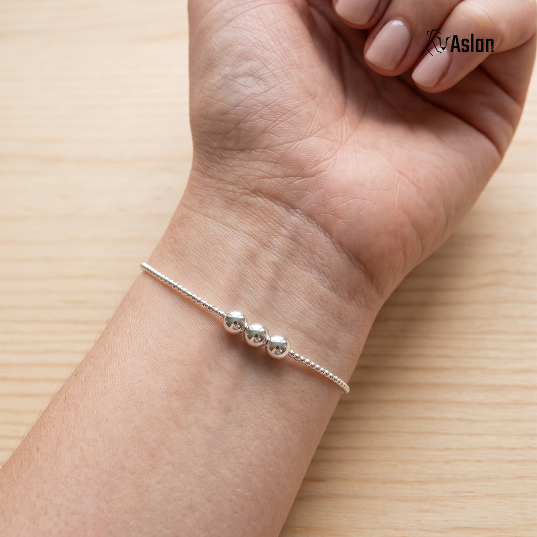 Pulsera plata 3bola