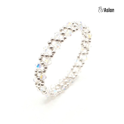 Pulsera Tejida de Plata y Cristal