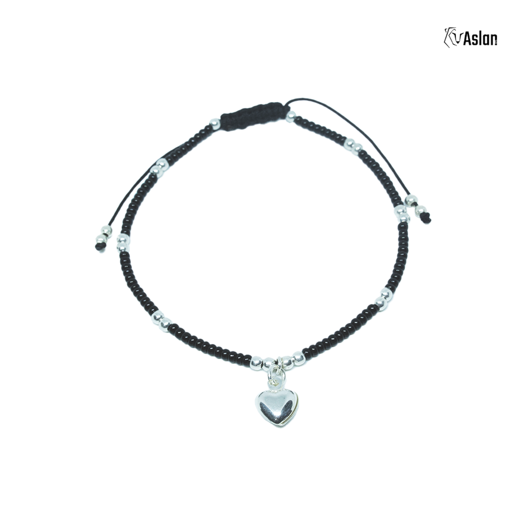 Pulsera corazón negra