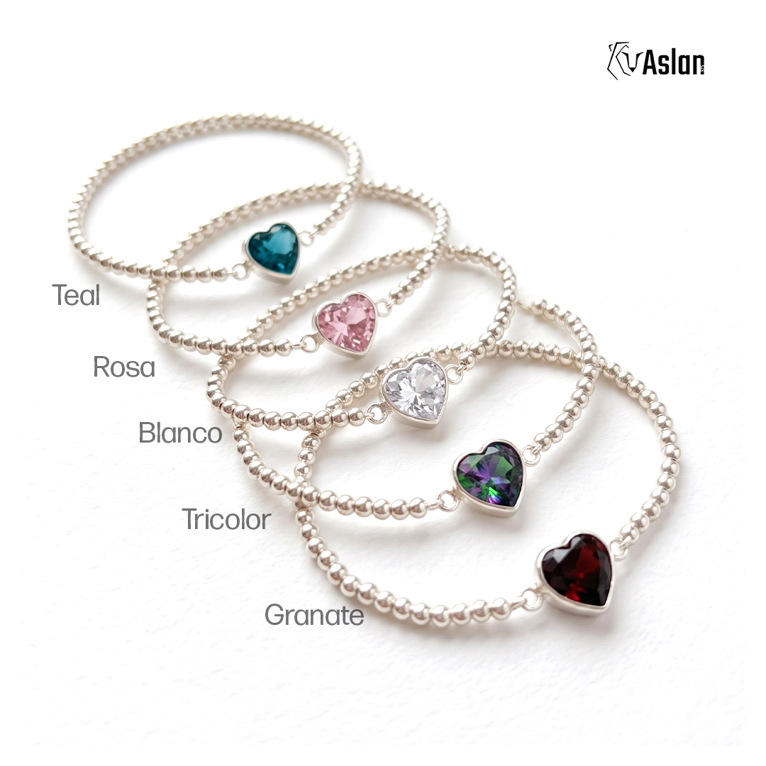 Pulsera de corazón zirconia