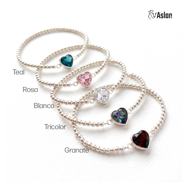 Pulsera de corazón zirconia