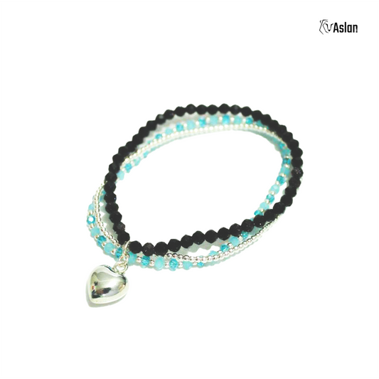 Pulsera aqua de corazón