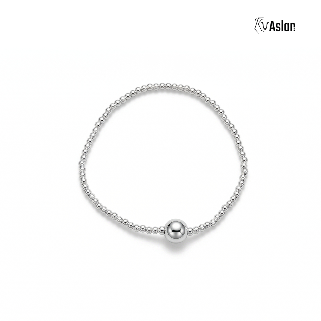 Pulsera bola de plata
