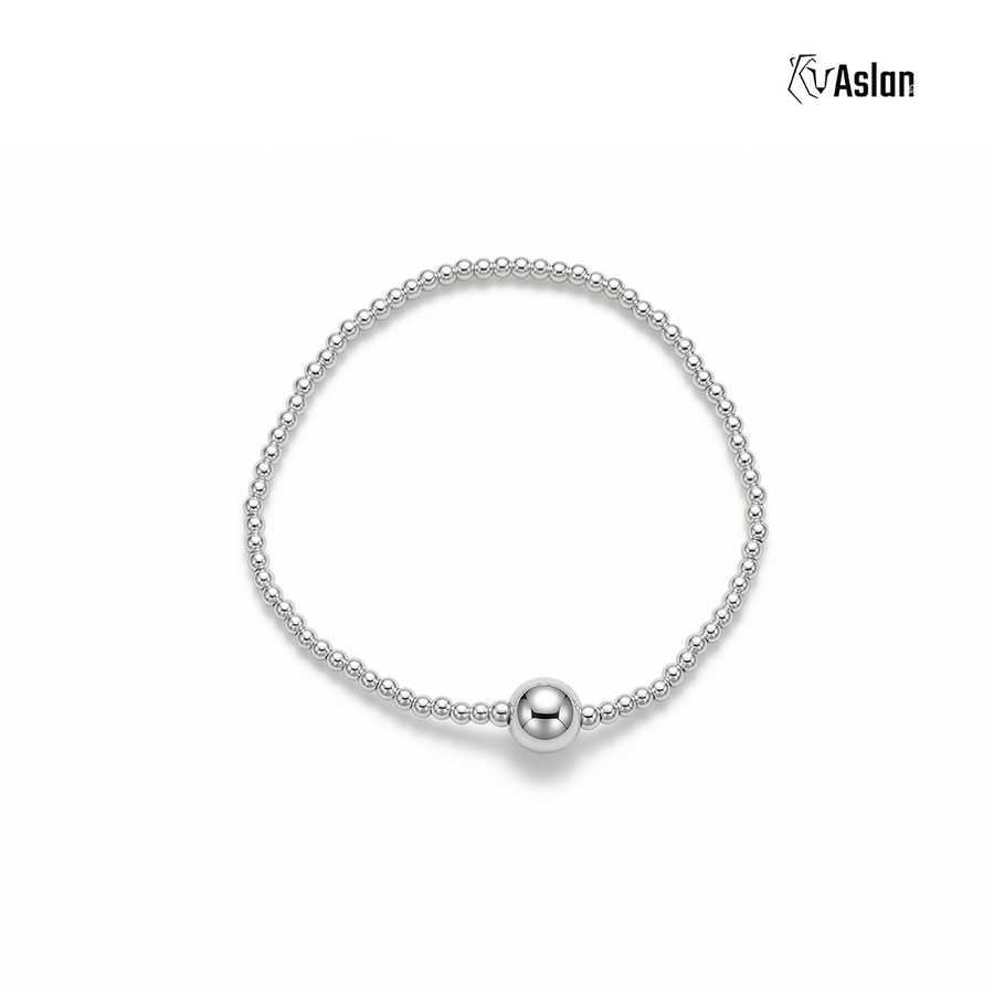 Pulsera bola de plata