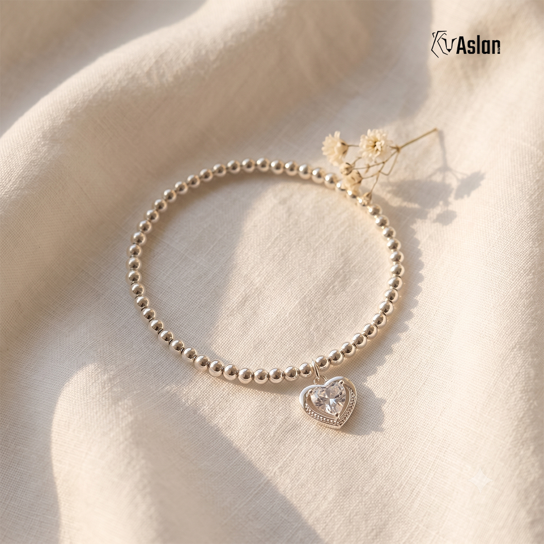 Pulsera corazón de zirconia