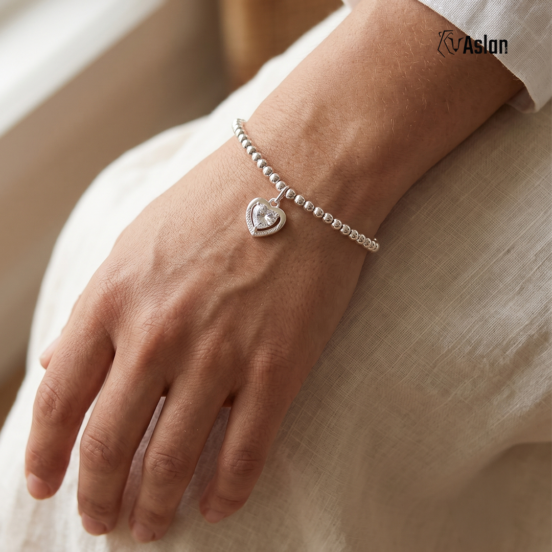 Pulsera corazón de zirconia