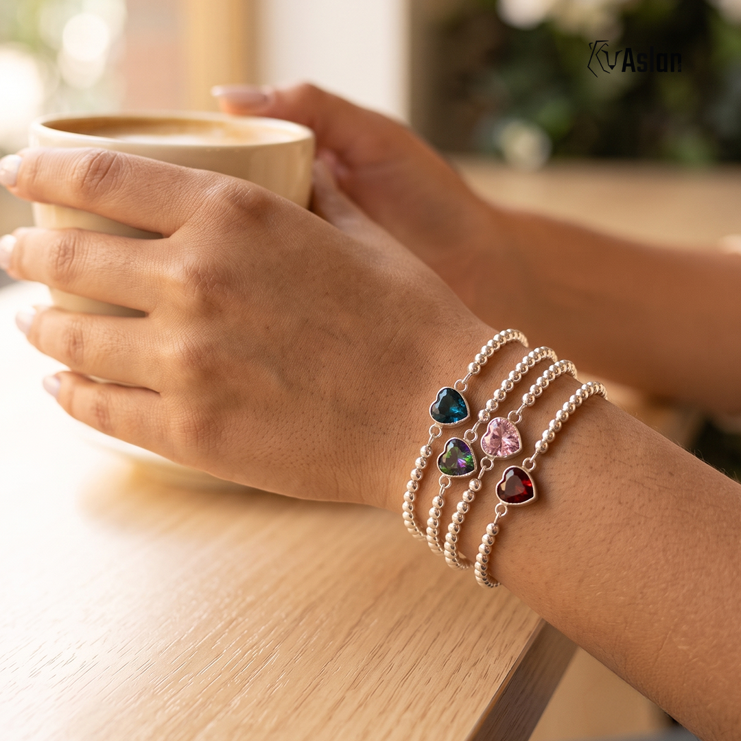 Pulsera de corazón zirconia