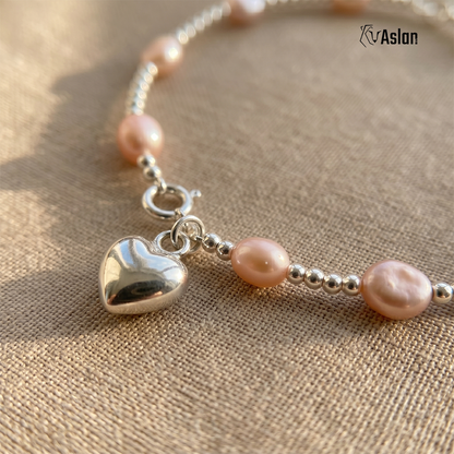 Pulsera corazón palo de rosa