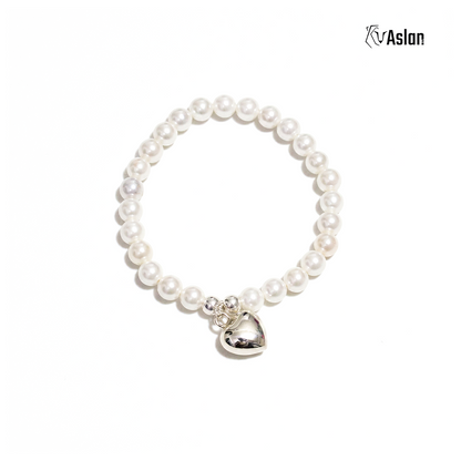 Pulsera corazón perla