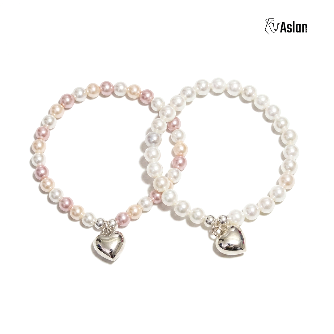 Pulsera corazón perla