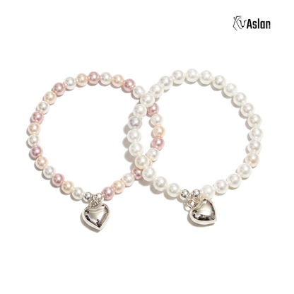 Pulsera corazón perla