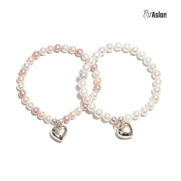 Pulsera corazón perla