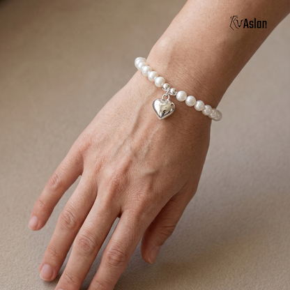 Pulsera corazón perla