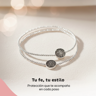 2 Pulseras San Benito y Virgen de Guadalupe