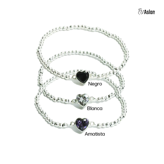 Pulsera de corazón zirconia