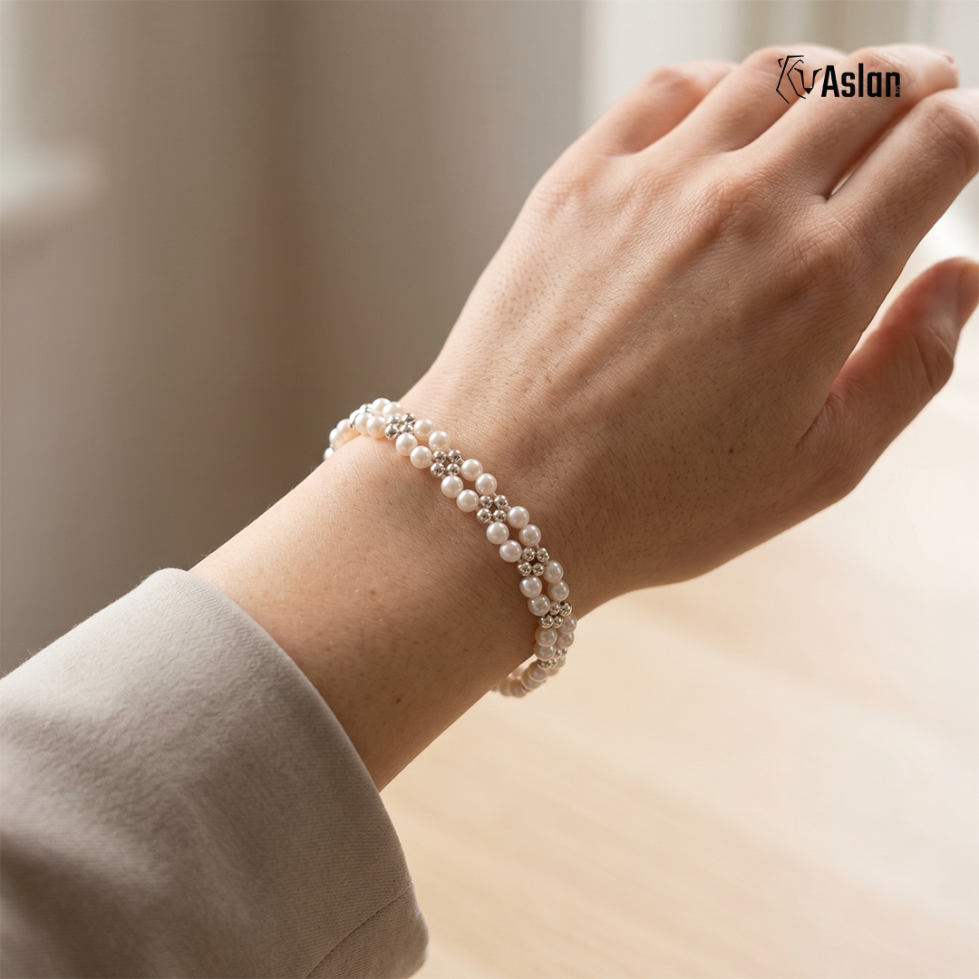 Pulsera tejida perla