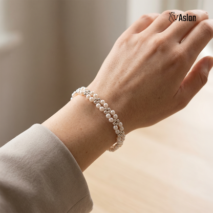 Pulsera tejida perla