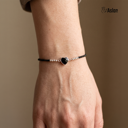 Pulsera corazón de cristal
