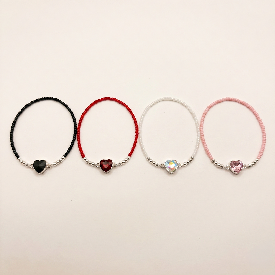 Pulsera corazón de cristal