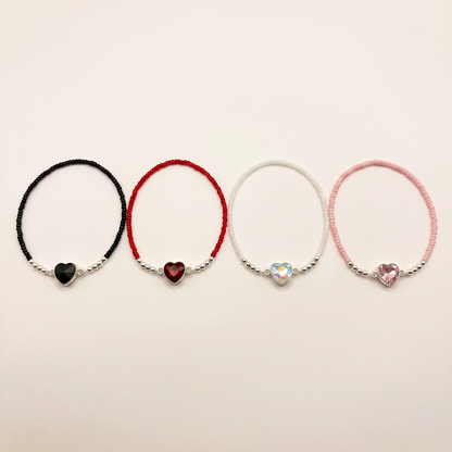 Pulsera corazón de cristal