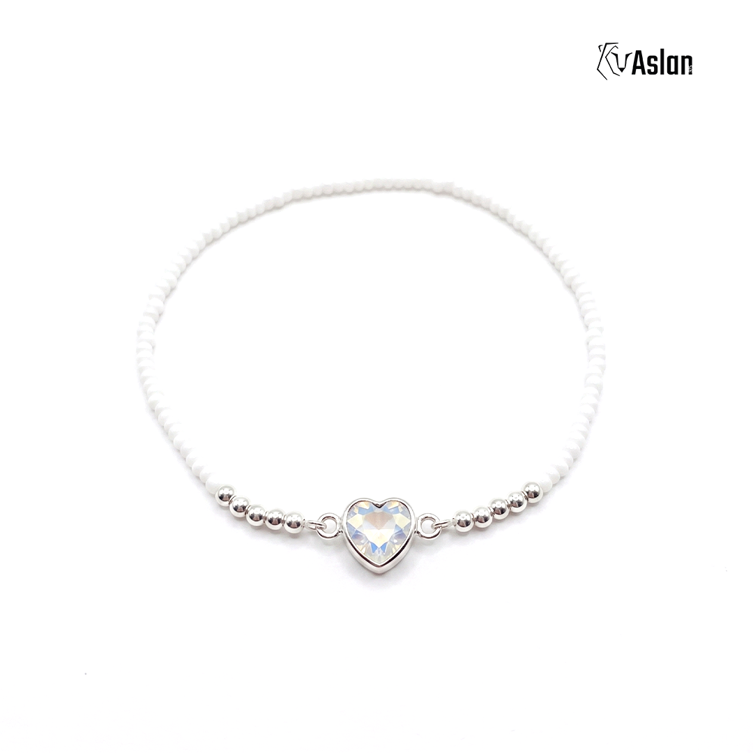 Pulsera corazón de cristal