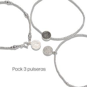 Pack 3 Pulseras San Benito en plata .925