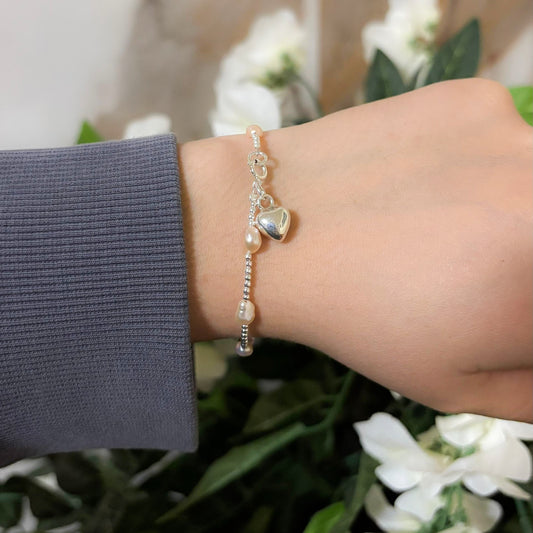 Pulsera corazón palo de rosa