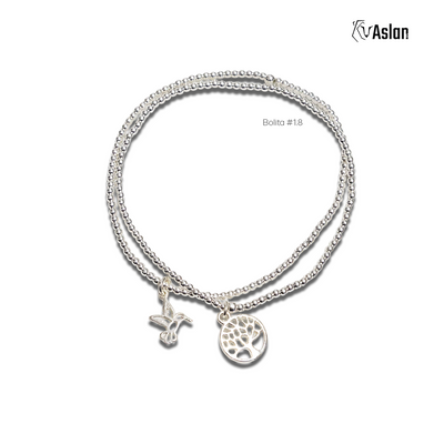 2 Pulseras libélula y árbol de la vida