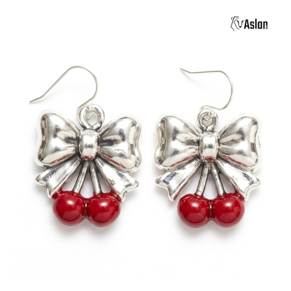 Aretes Moño de Cerezas