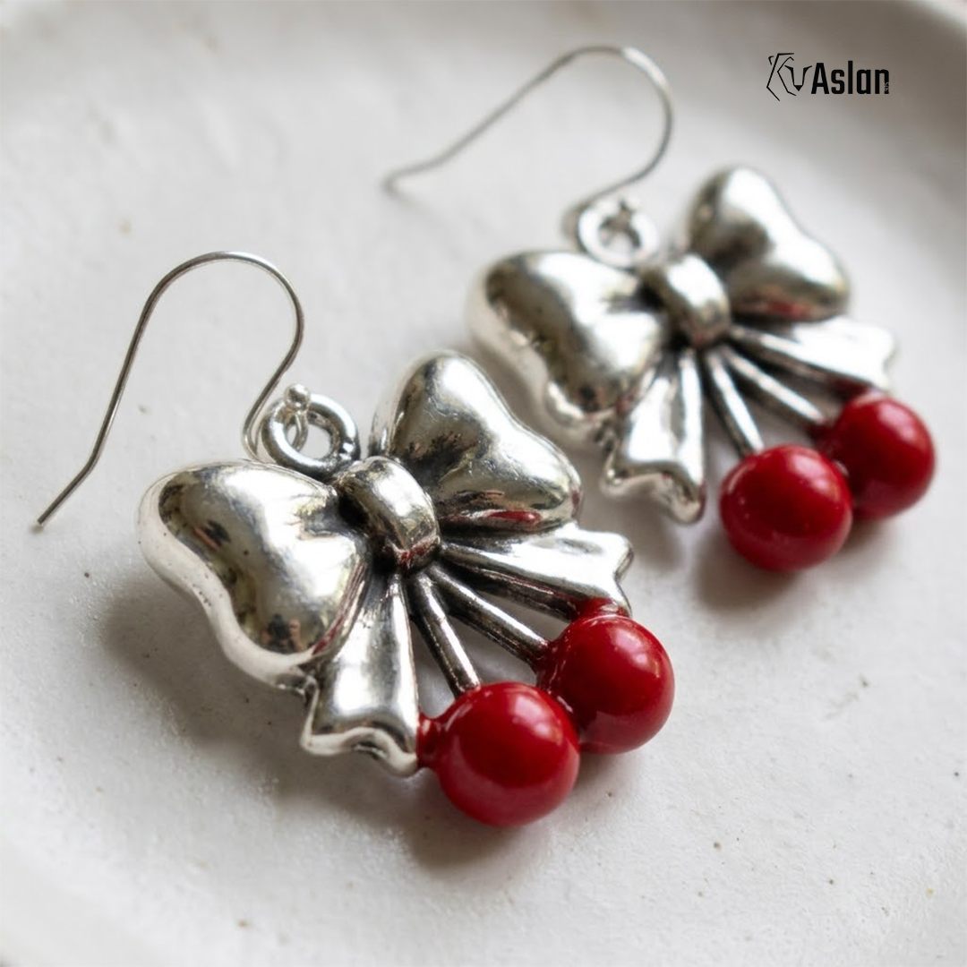 Aretes Moño de Cerezas