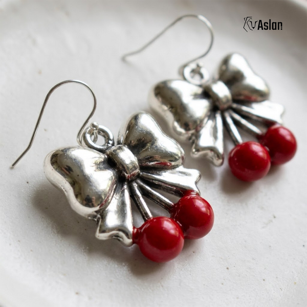 Aretes Moño de Cerezas