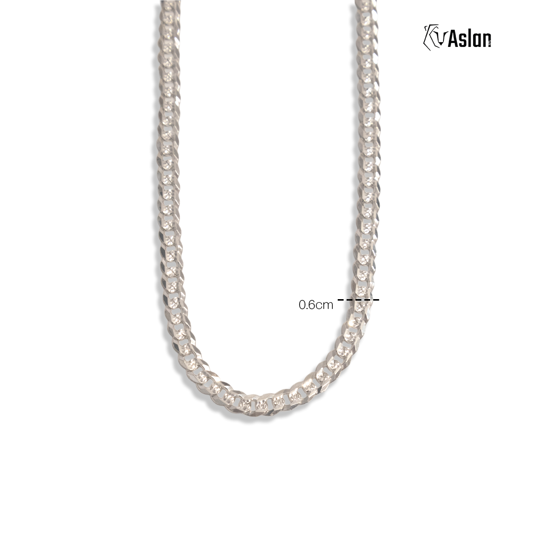 Cadena curb/cubana plata