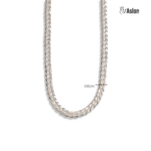 Cadena curb/cubana plata