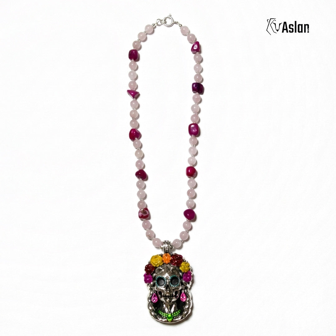 Collar Catrina Cuarzo Rosa
