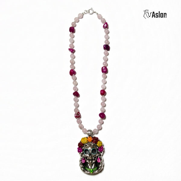 Collar Catrina Cuarzo Rosa